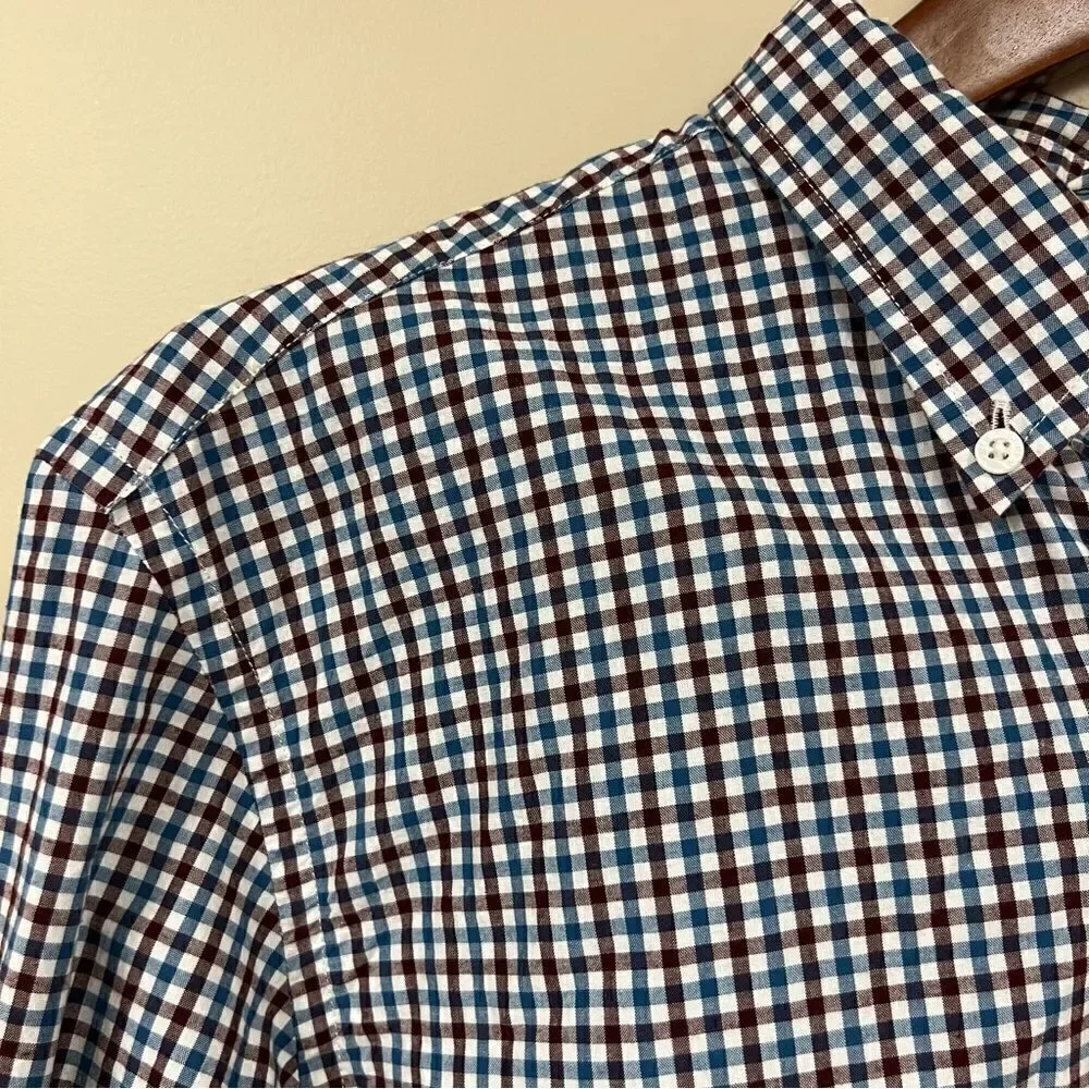 J crew plaid blue and button down   Size M